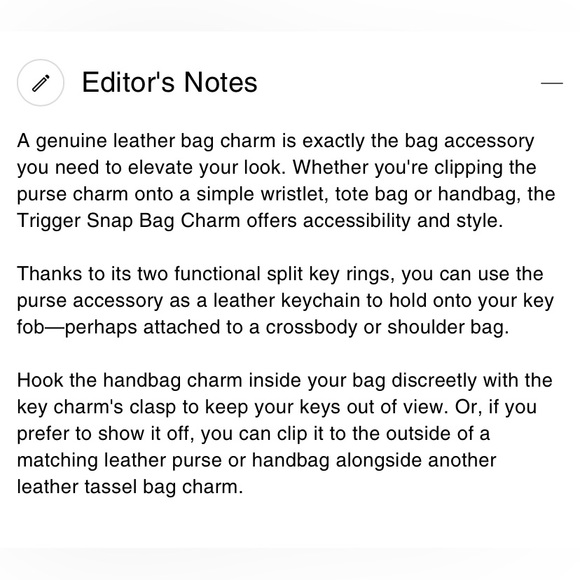 NEW! Metallic Pebbled Leather Trigger Snap Bag Charm Dbl End Valet Key Ring NWT - Picture 6 of 14